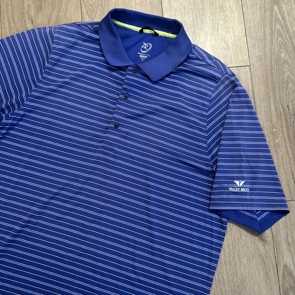 ZR Zero Restriction Men's Golf Polo S\S Striped Performance XL Valley Brook